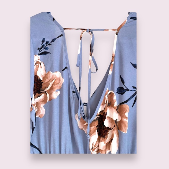 Trixxi Clothing Company Blue Floral Maxi Swing Dress - Picture 9 of 11